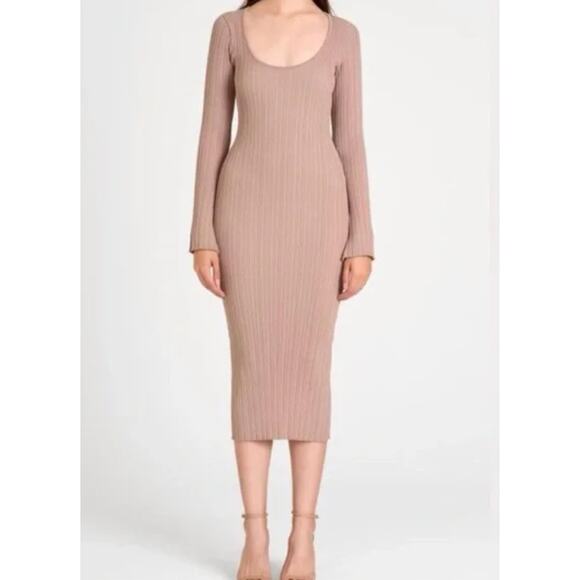 NWT WAYF Alexi Long Sleeve Ribbed in Nude Size Extra Small XS - Picture 1 of 3